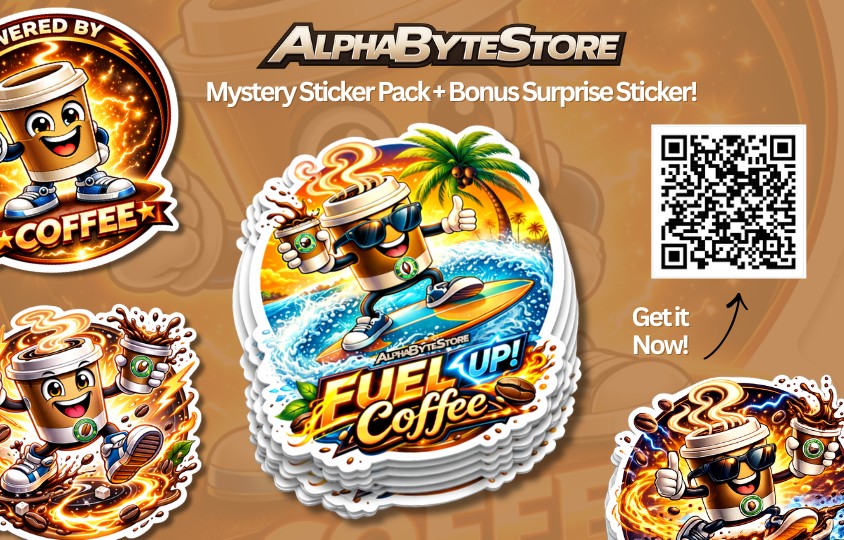 Coffee Stickers AlphaByteStore.com